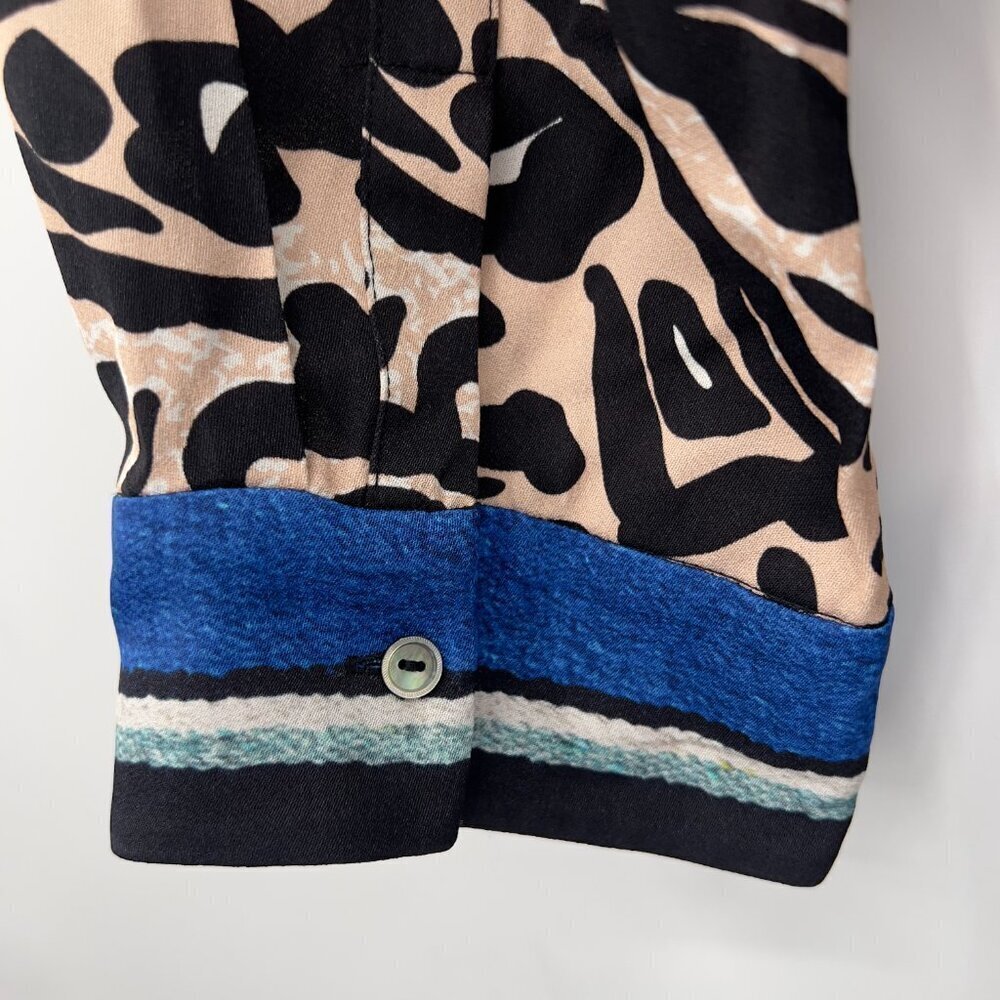 Kobi Halperin Luxury Cocktail Leopard Print Medi Dress Color Block Sleeves M - Picture 9 of 14
